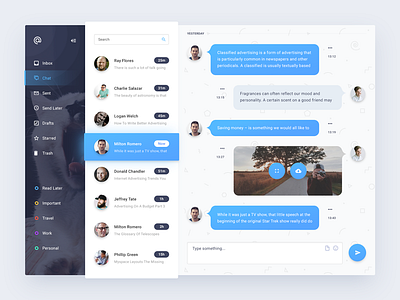 Mail client concept chat interface list mail message messages messaging ui user users ux