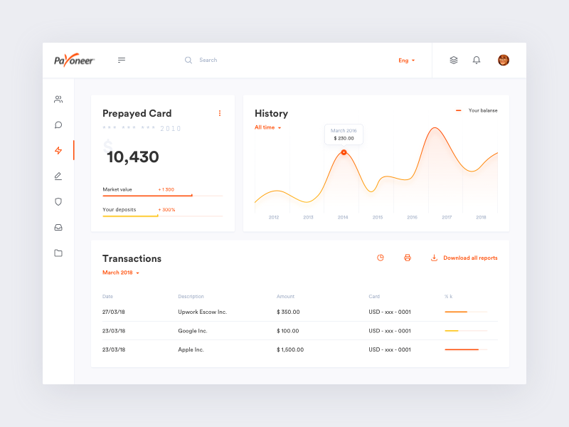 Payoner Dashboard Concept