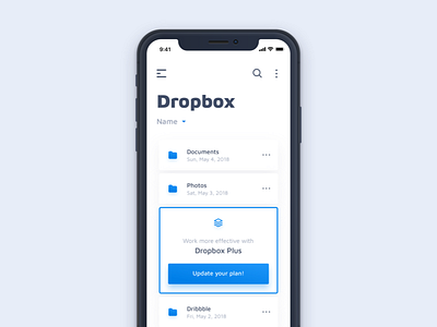 Dropbox concept app blue catalog clean dropbox files ios iosdesign iphonex mobile ui ux