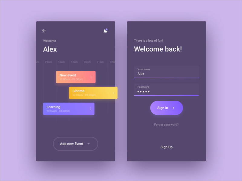 Events calendar by Alex Arutuynov 🤘 on Dribbble