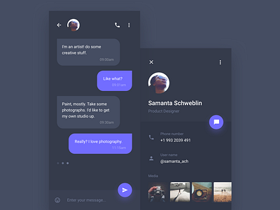 Material design chat app android app application chat design guidelines material profile ui ux