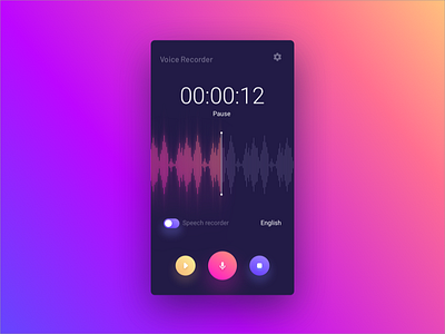 Voice Recorder app audio colors mobile play record timer ui ux voice