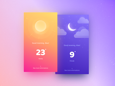 Weather app app mobile moon sun temperature ui ux weather