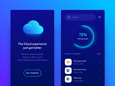 Cloud Storage app box cloud design files memory storage ui upload ux
