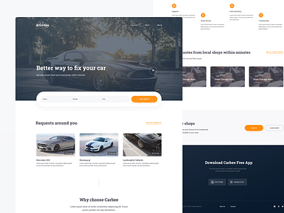 Landing page car car app landing landing page material material design ui ux web website