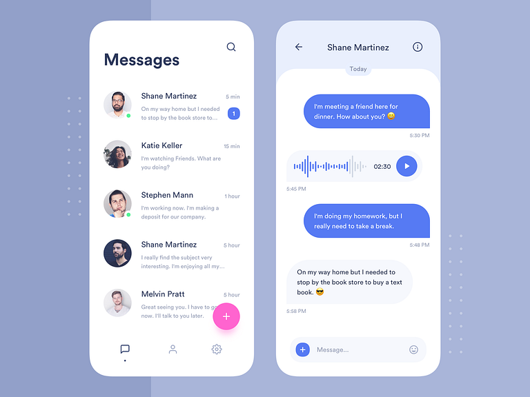 Messenger by Alex Arutuynov 🤘 on Dribbble