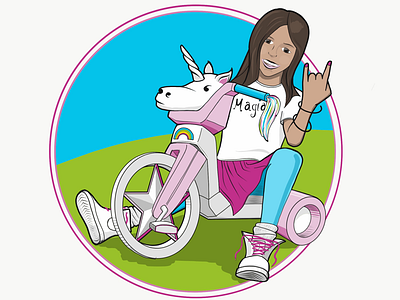 Magia big wheel illustration illustrator illustrator draw unicorn vector