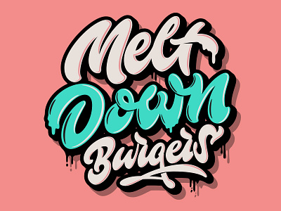 Melt Down Burger brush handmade lettering letters logo logotype script typeface typism typography