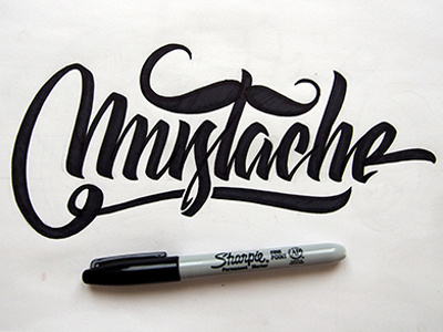 Mustache brush calligraphy handlettering lettering logo logodesign logotype type typeface typo typography