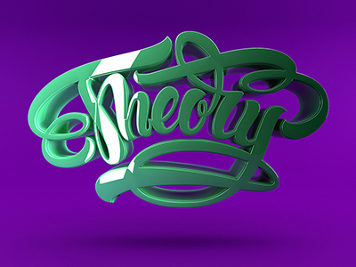 Theory 3d brush handlettering illustration lettering render script type typeface typo typography