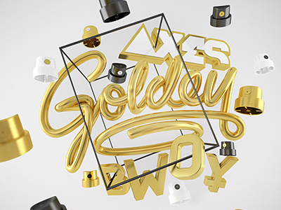 Axes the Golden Bwoy 3d brush handlettering illustration lettering render script type typeface typo typography