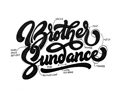 Brother Sundance brush font handmade lettering letters logo logotype script typism typography