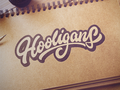 Hooligans brush font handmade lettering letters logo logotype script typism typography