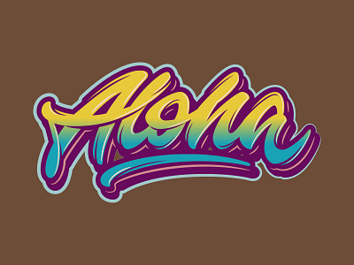 Aloha Color brush font handmade lettering letters logo logotype script typism typography