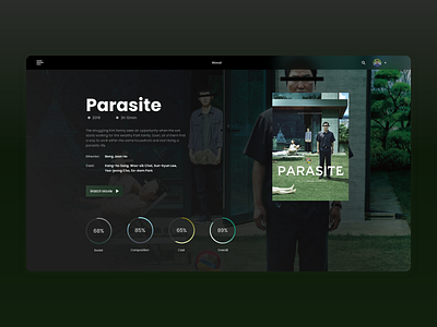 Parasite Movie Website Home Page Concept