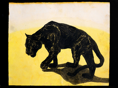 Jaguar animal black illustration jaguar pencils yellow