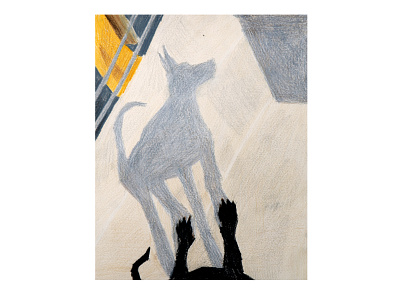 Dog's shadow black colors dog dog illustration shadow summer