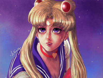 Sailor moon redraw challenger anime digital digital art illustration portrait sailormoon sailormoonredraw semirealism