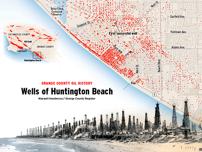 Huntington Wells cartography data visualization gis hero image huntington beach map