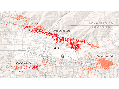 Brea Wells arcmap california cartography gis maps oil wells qgis topography