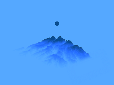 Blue Mountain abstract illustration landscape moon mountain sun topography