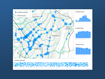 Traffic Data Explorer bar chart calendar cartography chart data visualization gis information design map sketch app spatial traffic