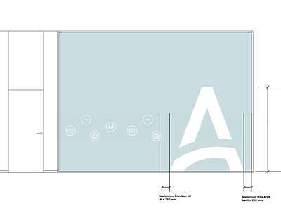 Contrast marking on glass wall for Apsis