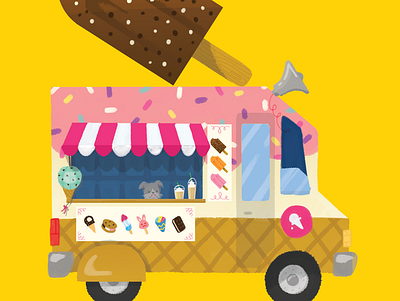 Ice Cream Truck 2d bright colorful cute design food truck ice cream ice cream truck illustration truck