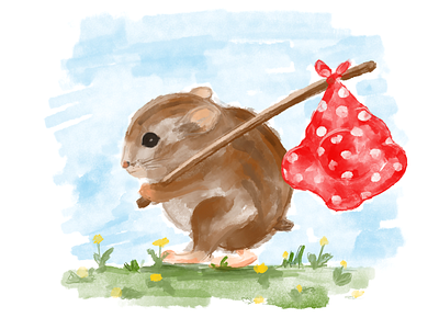 Little Hamster animals book children drawing fairytale hamster ilustration ipad ipad pro art kids mouse painting pencil procreate sketch trip watercolor