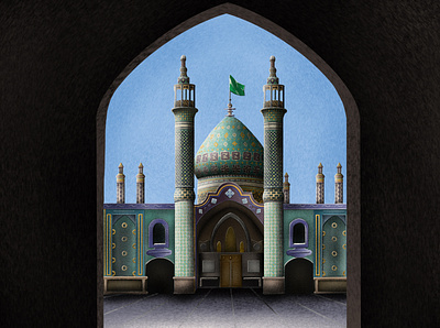 Mosque drawing illustration ipad ipad pro art ipad procreate ipadpro iran monument pencil persia procreate sketch