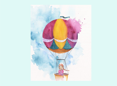 Viajando en globo acuarela book childhood cuento illustration ilustración infantil story watercolour