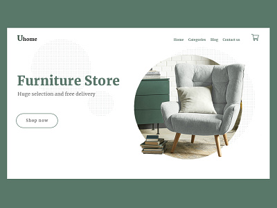 Furniture Store branding design flat minimal typography ui website