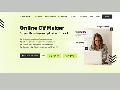 Design website online cv maker