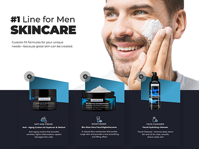 E-commerce male skincare store. Main page concept