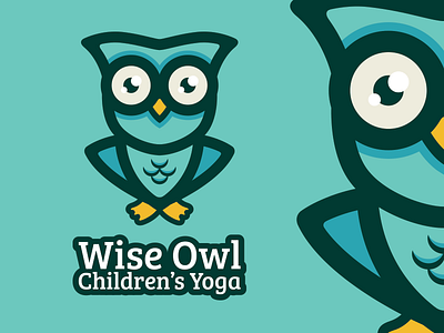 Wise Owl Children's Yoga child children cute friendly illustration kids logo owl teal wise yoga
