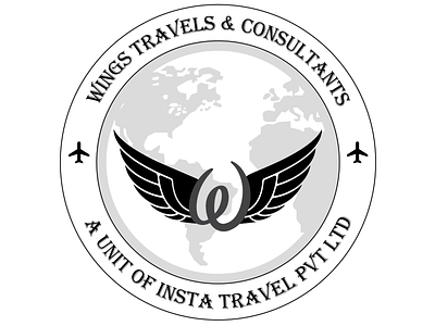 Wings Travels Consultants Logo branding design illustration logo vector