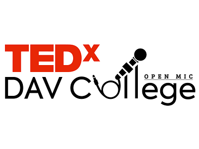 TEDx DAV College Open Mic logo branding design illustration logo ui vector