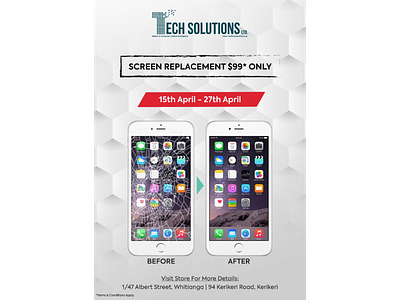 Tech Solutions Screen Replacement design poster social media design socialmedia