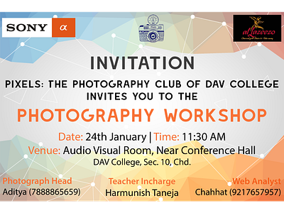 Photography workshop invitation