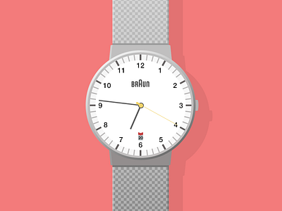 Braun flat illustration minimal watch