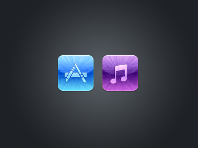 App Store and iTunes app icons ipad itunes store theme