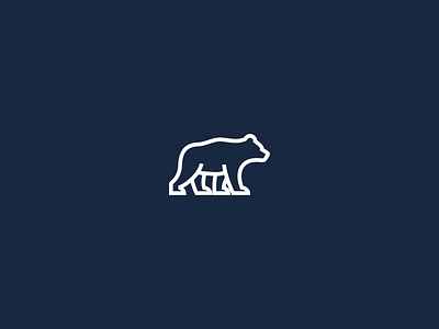 bear logo design flat icon lline logo logo minimal vector