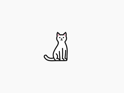 cat logo design flat icon lline logo logo minimal modern logo vector