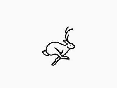 Jackalope logo project simple modern monoline