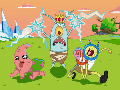 Spongebob in the style of Adventure Time adventure time cartoons illustration illustrator spongebob vector graphics