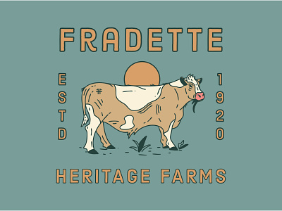 Fradette Heritage Farms branding branding and identity butcher cow design farms illustrations logo logodesign