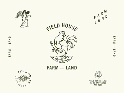 Field House Farms branding branding and identity design farms fieldhouse illustration illustrations logodesign rooster rooster logo