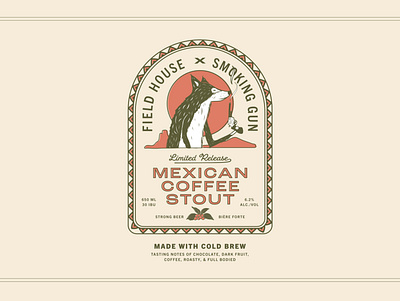 Mexican Coffee Stout adobe illustrator beer beer label branding brewery design illustration illustrations illustrator label packaging labeldesign