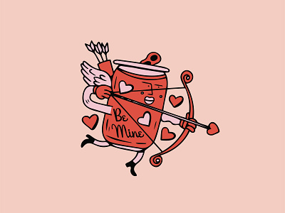 Can Cupid adobe illustrator angel beer branding brewery cupid design hearts illustration illustrations illustrator procreate valentines vector