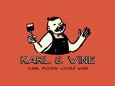Karl adobe illustrator branding branding and identity design doodle illustration illustrations karl logo logodesign natural wine wine